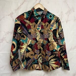 VTG Roughrider by Circle T Abstract Button-Down Shirt - A27